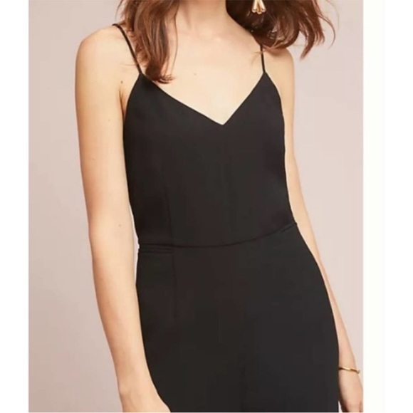 By Anthropologie Black The Essential Slim Jumpsuit Women's Size US 4 - Picture 2 of 12